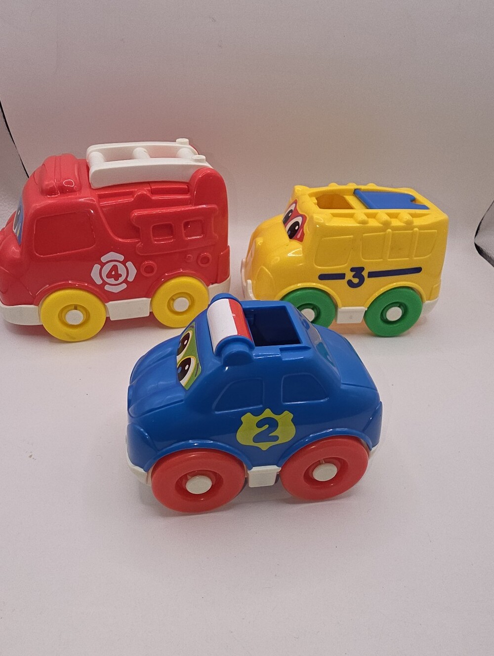 1999 Fisher Price Nest Stack Rattle Roll Fire Truck Bus Police - Missing 1